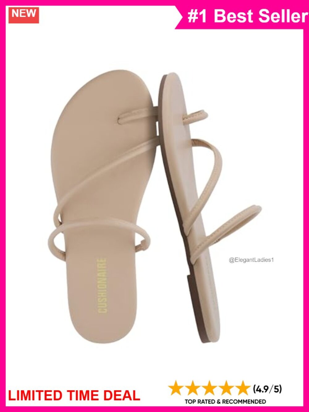 Strappy Resort Sandals Faux Leather Memory Foam Flat Open Toe